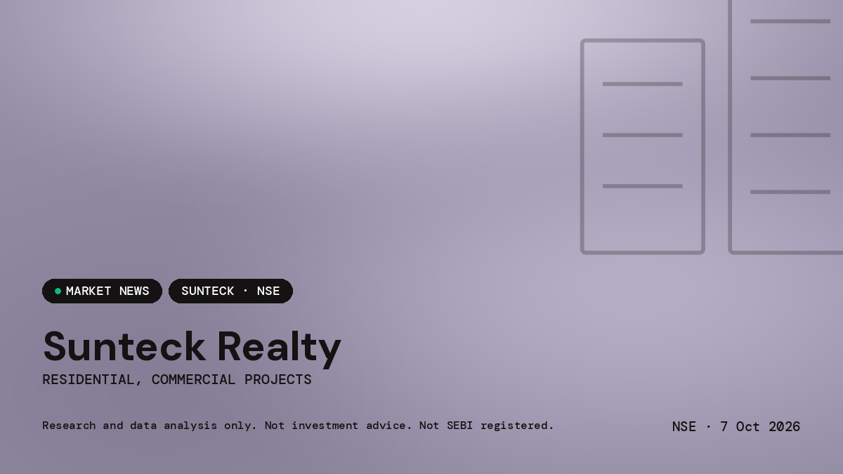 Sunteck Realty — market news